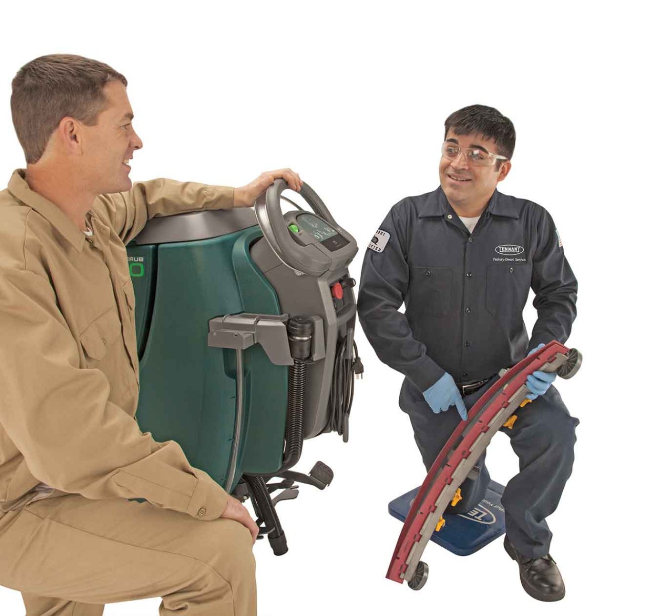 Nobles floor machine being serviced